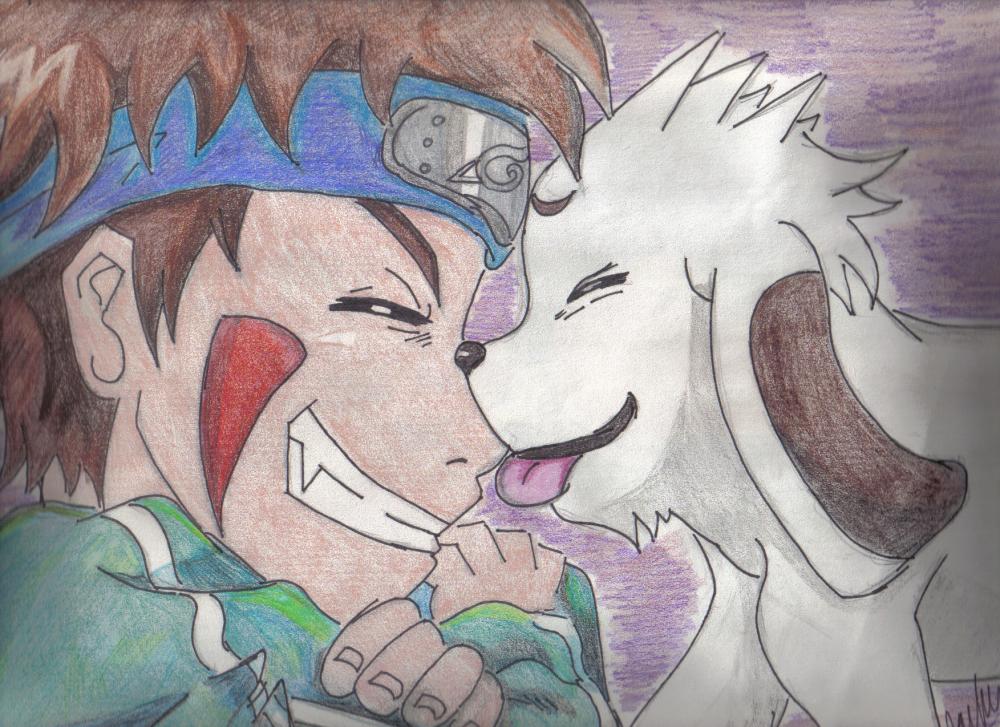 Kiba and Akamaru 