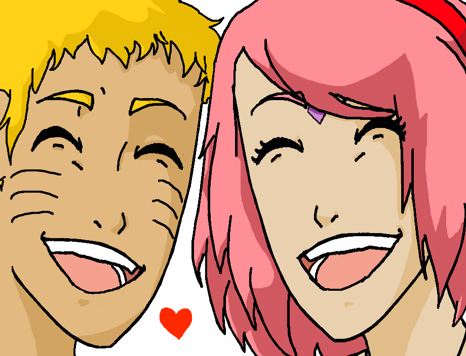 My super rushed NaruSaku drawing I did In like 2 minutes. ;-;