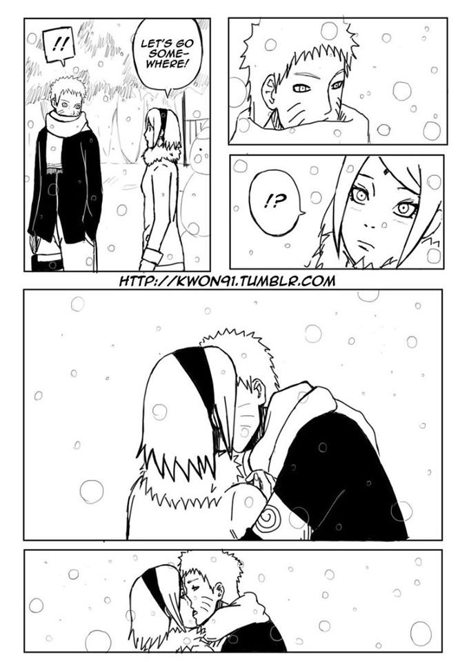 Kiss under snow